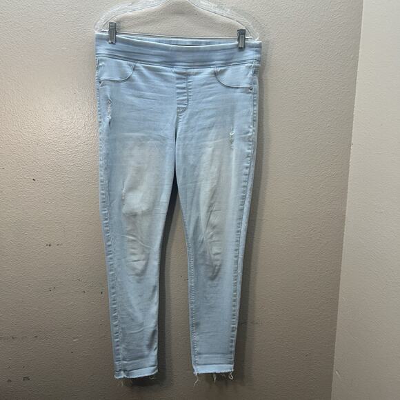 OLD NAVY Jeggings Sz 12 Rockstar pull on Distressed Stretch Denim Jeans Light - Picture 1 of 6